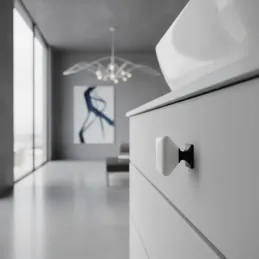 Kerámia gombfogantyú DIAMON / Fehér + porcelán