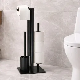 WC-papír állvány kefével AXIAN / Fekete matt