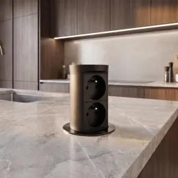 Kihúzható elektromos aljzat Elevator ÚJ 2x230V FRANCIA / Fekete