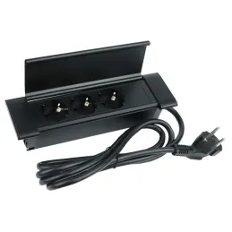 Beltéri aljzatsín SLIM BOX SCHUKO 3x 230V / Fekete matt