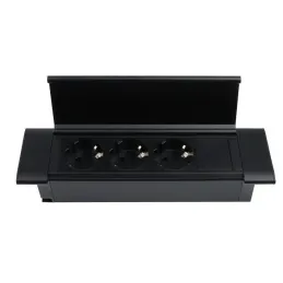 Beltéri aljzatsín SLIM BOX SCHUKO 3x 230V / Fekete matt