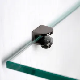 MELIA üveges polctartó - 10 db / Fekete nikkel