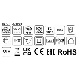 LED Trafo PRÉMIUM SLIM HOSSZÚ 12V DC / 75W