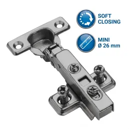 MINI ráolvasztott pánt csillapítással, 26 mm CLIP / Fekete
