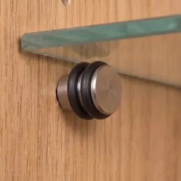 Polctartó üveghez tömítéssel LANNA 3mm / Nikkel - 10 db