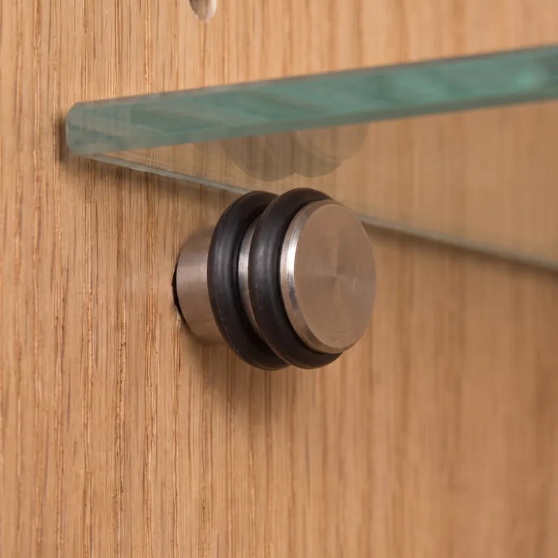 Polctartó üveghez tömítéssel LANNA 3mm / Nikkel - 10 db