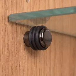 Polctartó üveghez tömítéssel LANNA 3mm / Fekete nikkel - 10 db