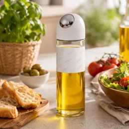 Üveg olívaolaj vagy ecet adagoló automatikus nyitással, 510 ml / Fehér