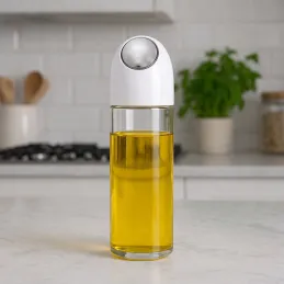 Üveg olívaolaj vagy ecet adagoló automatikus nyitással, 510 ml / Fehér