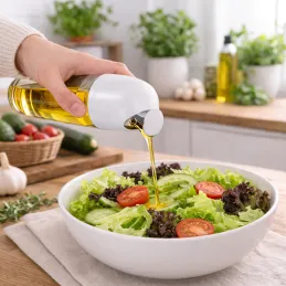 Üveg olívaolaj vagy ecet adagoló automatikus nyitással, 510 ml / Fehér