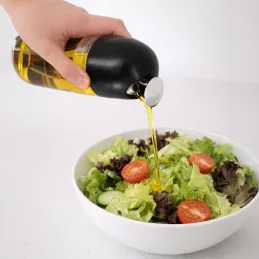 Üveg olívaolaj vagy ecet adagoló automatikus nyitással, 510 ml / Fekete
