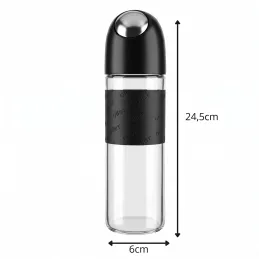 Üveg olívaolaj vagy ecet adagoló automatikus nyitással, 510 ml / Fekete