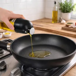 Üveg olívaolaj vagy ecet adagoló automatikus nyitással, 510 ml / Fekete