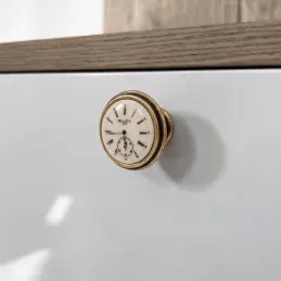 VIAMO CLOCK gombfogantyú / Antik sárgaréz