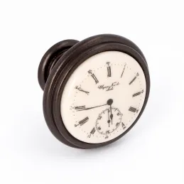 VIAMO CLOCK gombfogantyú / Barna metál