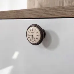 VIAMO CLOCK gombfogantyú / Barna metál