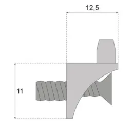 Műanyag polctartó csavarral - 100 db / Szürke