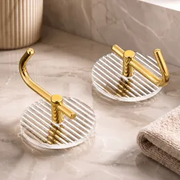 Öntapadós akasztó GLAMOUR ROUND / Csiszolt arany