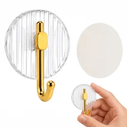 Öntapadós akasztó GLAMOUR ROUND / Csiszolt arany