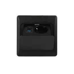 Padlóba süllyeszthető aljzat FLOOR LUX SCHUKO 1x230V + USB A-C / Fekete