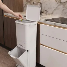 SAVA szemetes kuka kerekeken 42L / Fehér