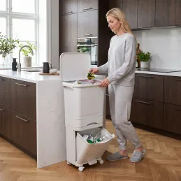 SAVA szemetes kuka kerekeken 42L / Fehér