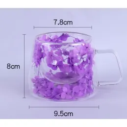 Termo bögre virágmintával FLOWER GLASS 180 ml / Piros
