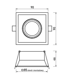 Dizájnos irányítható spotlámpa ADAMO SQUARE / Matt fehér