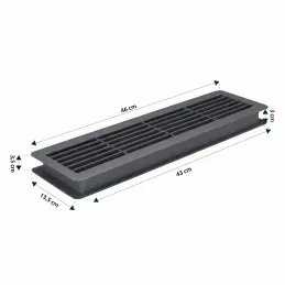 Kétoldalas szellőzőrács ajtóhoz 430 x 115 mm / Grafit
