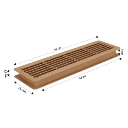 Kétoldalas szellőzőrács ajtóhoz 430 x 115 mm / Tölgy