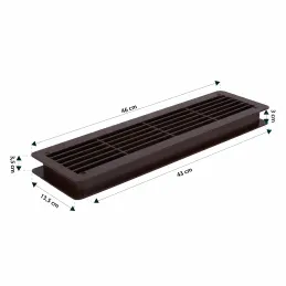 Kétoldalas szellőzőrács ajtóba 430 x 115 mm / Sötétbarna