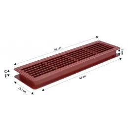 Kétoldalas szellőzőrács ajtóhoz 430 x 115 mm / Calvados