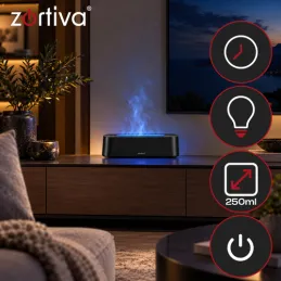 LED aroma diffúzor lánghatással GALO / Fekete