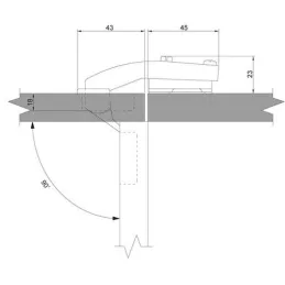 Ajtópánt 90° SLIDE-ON alátéttel