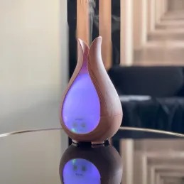 LED ultrahangos párásító távirányítóval DROP / Természetes fa