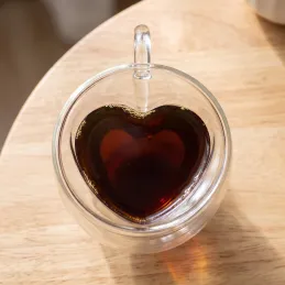 HEART 240 ml termos pohár kávéhoz / Átlátszó