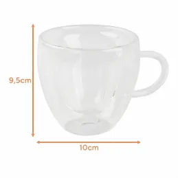 HEART 240 ml termos pohár kávéhoz / Átlátszó