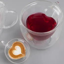 HEART 240 ml termos pohár kávéhoz / Átlátszó