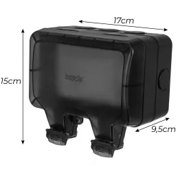 Kültéri elektromos aljzat GARDENIA SCHUKO 2x230V / Matt fekete