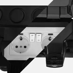 Kültéri elektromos aljzat GARDENIA SCHUKO 2x230V / Matt fekete