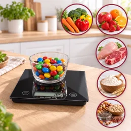 Konyhai digitális mérleg EASY COOK / Fekete