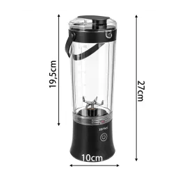 USB elektromos ARIANO turmixgép smoothie-hoz és koktélokhoz 600 ml / Fekete