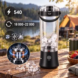 USB elektromos ARIANO turmixgép smoothie-hoz és koktélokhoz 600 ml / Fekete