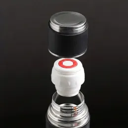 Dizájnos termosz 3 pohárral 400 ml / Fekete matt